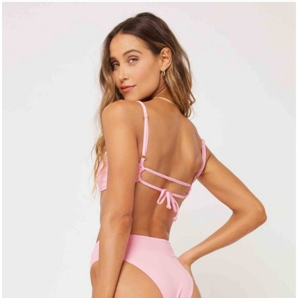 L*Space Ringo Bikini Top in Pink Size DD NWT - Picture 2 of 6
